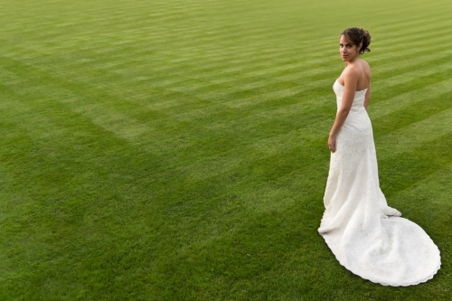 Bride on grass