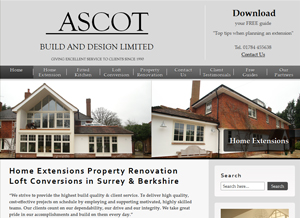 Example website designed for Ascot Build and Design. More examples on our website http://www.fusionsoft.co.uk