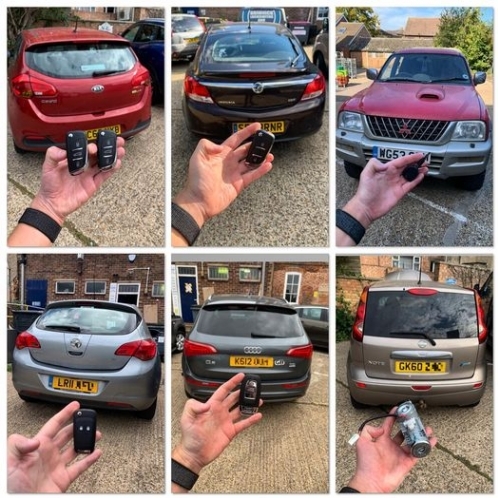 Vehicle Montage of car keys that we supply