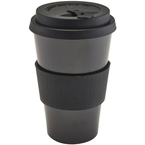 Black Reusable Bamboo Fibre Coffee Cup 45cl/15.75oz