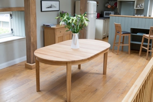 Solid Oak Round Extending Table