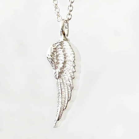 925 Sterling Silver Angel Wing Ash Urn Pendant